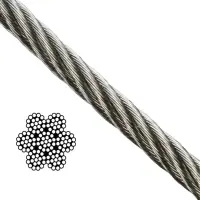 Въже стоманено QD Rigging China неръждаемо  ф 3 мм, 7x19, 110 кг