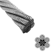 Въже стоманено QD Rigging China поцинковано  ф 10 мм, 6х19, 1180 кг - product - 110 MUM 095