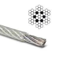 Въже стоманено QD Rigging China с прозрачно PVC покритие  ф 3 мм, ф 2 мм, 6х7, 52 кг