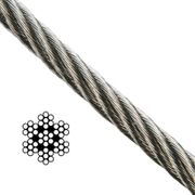 Въже стоманено QD Rigging China неръждаемо  ф 4 мм, 7x7, 195 кг - product - 110 MUM 143