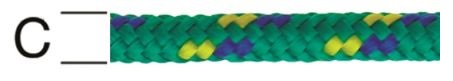 Въже Vormann синтетично плетено 16 жила, ф 6 мм, 520 кг, многоцветно