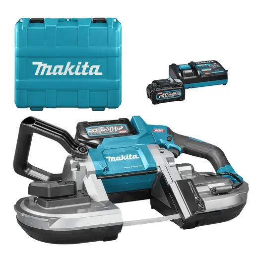 Акумулаторен лентов трион Makita  с 2 батерии и зарядно, 40 V, 4 Ah, 1140 мм, PB002GM201