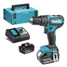 Акумулаторен винтоверт Makita ударен   с 2 батерии и зарядно, 18 V, 3 Ah, 50 Nm, 1.5-13 мм DHP485RFJ