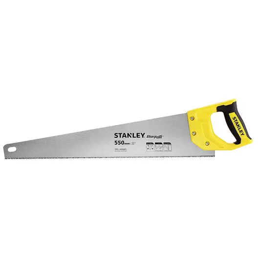 Дърводелски трион Stanley със затворена PVC дръжка  550 мм, 7 TPI, STHT20368-9