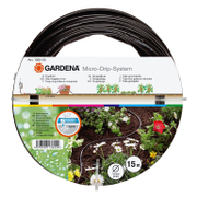 Маркуч Gardena за капково напояване с капкообразуватели 4.6 мм, 15 м, черен, 300 мм, Micro-Drip-System - product - 118 GRD 304