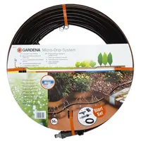 Маркуч Gardena за капково напояване с капкообразуватели и редуцир вентил  13.7 мм, 300 мм, 1.6 л/ч, черен, 50 м, Micro-Drip-System