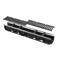 Отводнителен канал Alca Plast от PP с чугунена решетка  110x132 мм, 1 м, 250 kN, AVZ103-R202