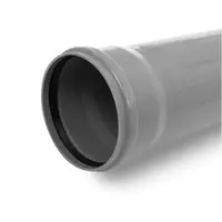 Тръба PVC KDN канализационна KM муфирана  315 мм, 6 м, 15.0 мм, сив