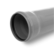 Тръба PVC KDN канализационна KM муфирана  200 мм, 6 м, 9.6 мм, сив - product - 119 KDN 051