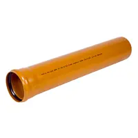 Тръба PVC Pestan канализационна KG муфирана  250 мм, 6 м, 4.9 мм, SN2, оранжев, SDR 51
