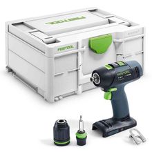 Акумулаторен винтоверт Festool с безчетков двигател   без батерия и зарядно, 18 V, 50 Nm, 1.5-13 мм T 18+3-Basic-4.0