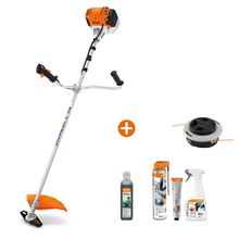 Коса STIHL бензинова моторна ръчна 2-тактова 0.95 kW, 1.3 к.с., 28.4 см3 FS 89 + Глава за тример с корда STIHL двуконечна полуавтоматична   120 мм, за корда 2.4-2.7 мм, FS 55, FS 70 C-E, FS80, FS 87, FS 90, FS 100, FS 120, FS 130, FS 250 AutoCut C 26-2 + Масло STIHL двутактово   0.1 л HP Super + Комплект S
 TIHL за почистване  на моторна коса Varioclean 