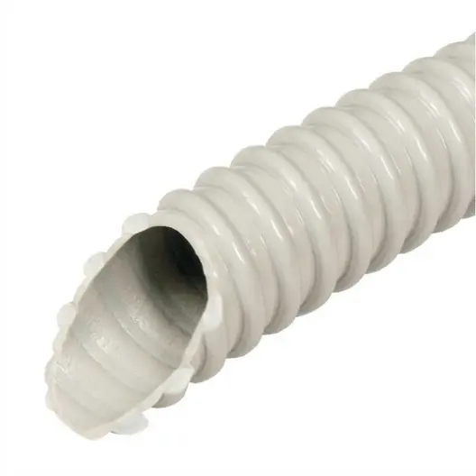 Тръба Olan електроизолационна PVC армирана, неподдържаща горене, с UV защита  25 мм, сива, OLG