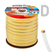 Лента Tesa уплътнителна за дограма, D-образна гума, 9 мм, 100 м, бяла, Тesamoll - product - 122 FNA 045