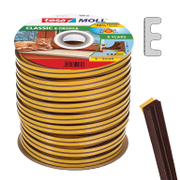 Лента Tesa уплътнителна за дограма, E-образна гума, 9 мм, 100 м, кафява, Тesamoll - product - 122 FNA 088