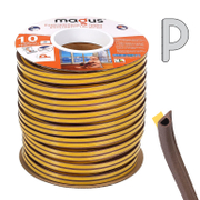 Лента Magus уплътнителна за дограма, Р-образна гума, 100 м, кафява - product - 122 PRK 044