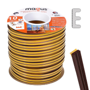 Лента Magus уплътнителна за дограма, E-образна гума, 150 м, кафява - product - 122 PRK 088