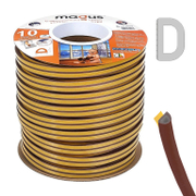 Лента Magus уплътнителна за дограма, D-образна гума, 9 мм, 100 м, кафява - product - 122 VLR 227