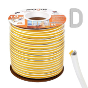 Лента Magus уплътнителна за дограма, D-образна гума, 9 мм, 100 м, бяла - product - 122 VLR 229