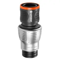 Съединител на маркучи Gardena бърза връзка Ж - маркуч със стоп клапа  3/4", Premium