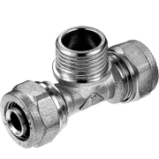 Тройник Sfit за Pex-Al-Pex тръба - тръба - мъжка резба ф 20 мм x 1/2, 10 bar - product - 124 VDG 903