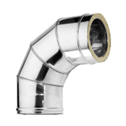 Коляно за димоотвод Kamininox двустенно с вата  ф 200х350 мм, ф 150 мм, 90 ° - product - 125 KMN 526