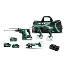 Комплект акумулаторни инструменти HiKOKI - Hitachi    с 3 батерии и зарядно, DH18DBL, DS18DE, G18DBL, WH18DC, 18 V, 5 Ah KC18DEWHZ