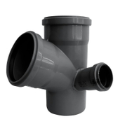 Разклонител PlastBrno PP за канализация пространствен, десен ф 110x110x50 мм, 67.3 °, сив - product - 126 DST 498