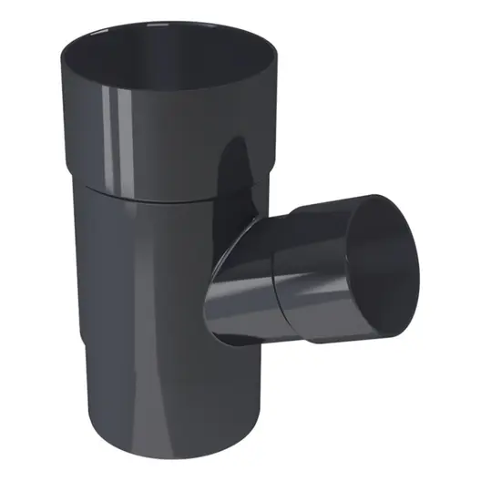 Разклонител PVC Devorex за водосточни тръби  ф 80/50 мм, 67.5 °, графит, Classic 120
