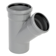 Разклонител Pestan PP за канализация с уплътнител ф 110x50 мм, 45 °, сив - product - 126 PTN 036