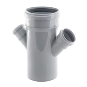 Разклонител Pestan PP за канализация с уплътнител двоен ф 110x50x50 мм, 45 °, сив - product - 126 PTN 071