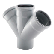 Разклонител Pestan PP за канализация с уплътнител двоен ф 110 мм, 45 °, сив - product - 126 PTN 086