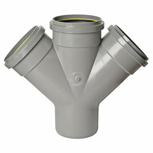 Разклонител Redi PVC за канализация с уплътнител двоен ф 160х160х160 мм, 45 °