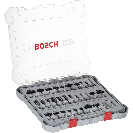 Фрезер за дърво профилен Bosch с карбидни пластини комплект  30 бр., ф 6.35 мм, PRO