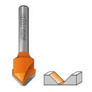 Фрезер за дърво прав CMT за V-канал от HM с 2 HW пластини  ф 18х3.3/60 мм, ф 8 мм - product - 127 TEK 529