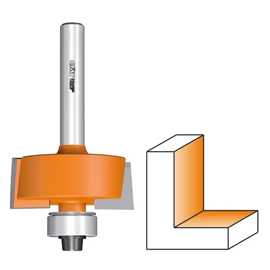 Фрезер за дърво прав CMT HM с 2 HW пластини с долен лагер с долен лагер ф 34.9х12.7/59.4 мм, ф 8 мм, 935