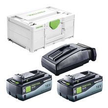 Акумулаторна батерия Festool Li-Ion със зарядно у-во   18 V, 8 Ah, 2 бр. SYS 18V 2x8,0/SCA16