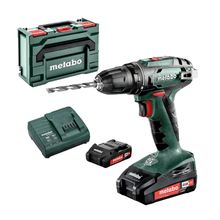 Акумулаторен винтоверт Metabo с колекторен двигател   с 2 батерии и зарядно, 18 V, 2 Ah, 48 Nm, 1-10 мм BS 18