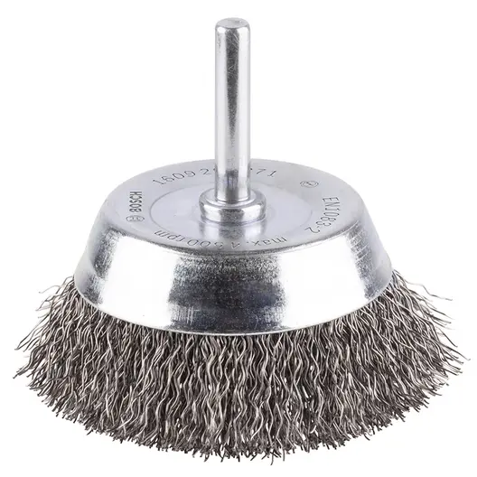 Четка чашковидна за бормашина Bosch от стоманена тел  70 мм, 6 мм, 0.2 мм, PRO Metal clean