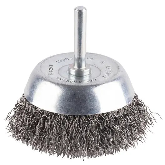Четка чашковидна за бормашина Bosch от стоманена тел  70 мм, 6 мм, 0.3 мм, PRO Metal clean