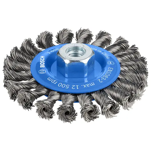 Четка дискова за ъглошлайф Bosch от усукана стоманена тел  115 мм, 0.5 мм, M14, PRO Metal heavy