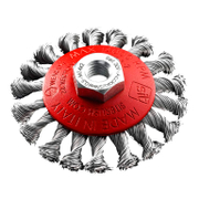 Четка конусовидна за ъглошлайф SIT от стоманена усукана тел  120 мм, 0.5 мм, M14, CZ120 - product - 132 SIT 254