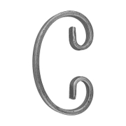 Декоративен елемент alWayService от ковано желязо бъбрек гладък 12x6 мм, 250x130 мм - product - 133 IRD 267