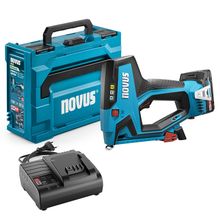 Такер Novus акумулаторен за гвоздеи и скоби   с 1 батерия и зарядно, 18 V, 2 Ah, тип J, 16 мм, тип A53, тип H37, 6-14 мм J-550