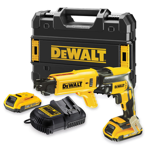 Акумулаторен винтоверт DeWALT безчетков с пълнител с 2 батерии и зарядно, 18 V, 2 Ah, 30 Nm, 1/4", шестостен DCF620D2K