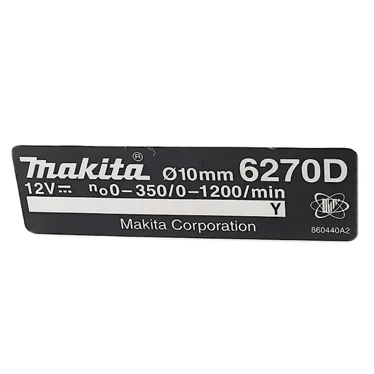 Етикет Makita за винтоверт  6270DWAE, 6270DWAET2, 6270DWALE