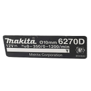 Етикет Makita за винтоверт  6270DWAE, 6270DWAET2, 6270DWALE - product - MKT6052463